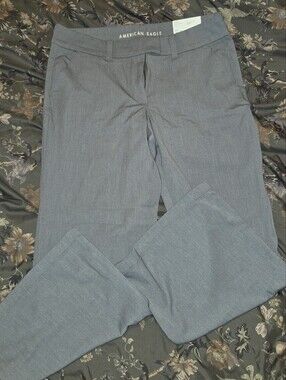 American Eagle Outfitters Gray Straight-Leg Dress Pants